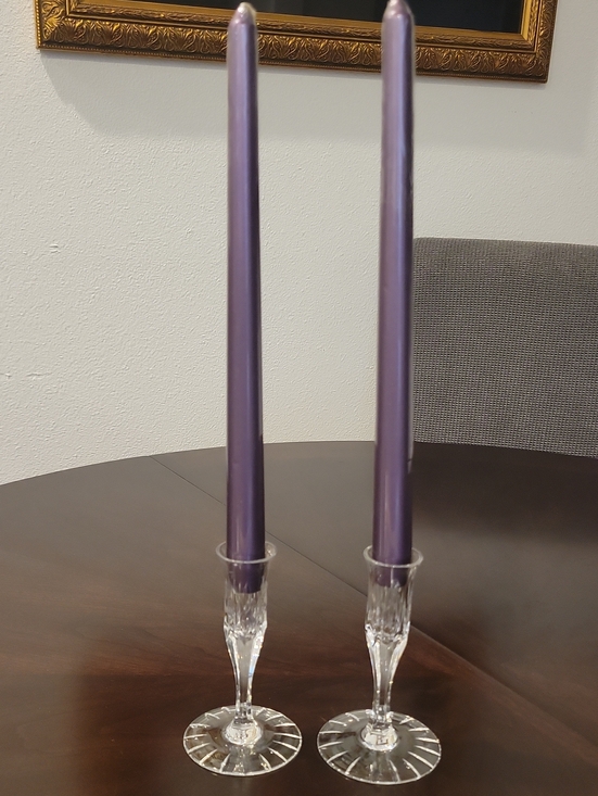 Other - Pair of Tulip Taper Crystal Candle Holders
